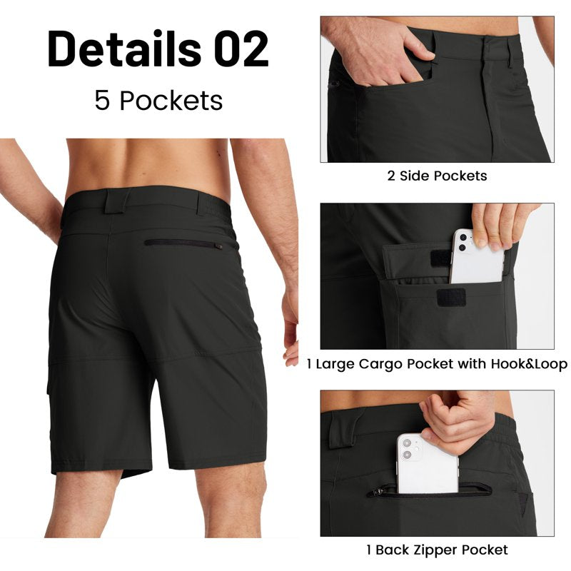 Men's Quick Dry Water-Resistant Cargo Shorts for Hiking & Sports