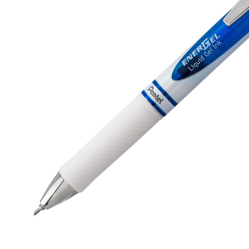 Pentel EnerGel RTX Pearl Gel Pen 0.7mm Medium Line Blue Ink 12 Pack