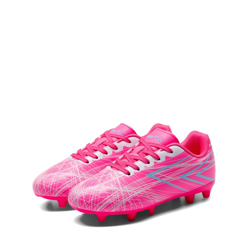 Dream Pairs Kids Soccer Cleats - Youth Firm Ground Football Shoes, Hot Pink