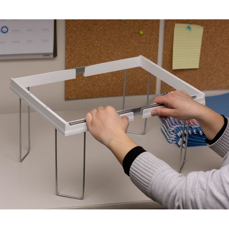 Heavy-Duty Adjustable Hanging Folder Frame for Files - White, 1 Box