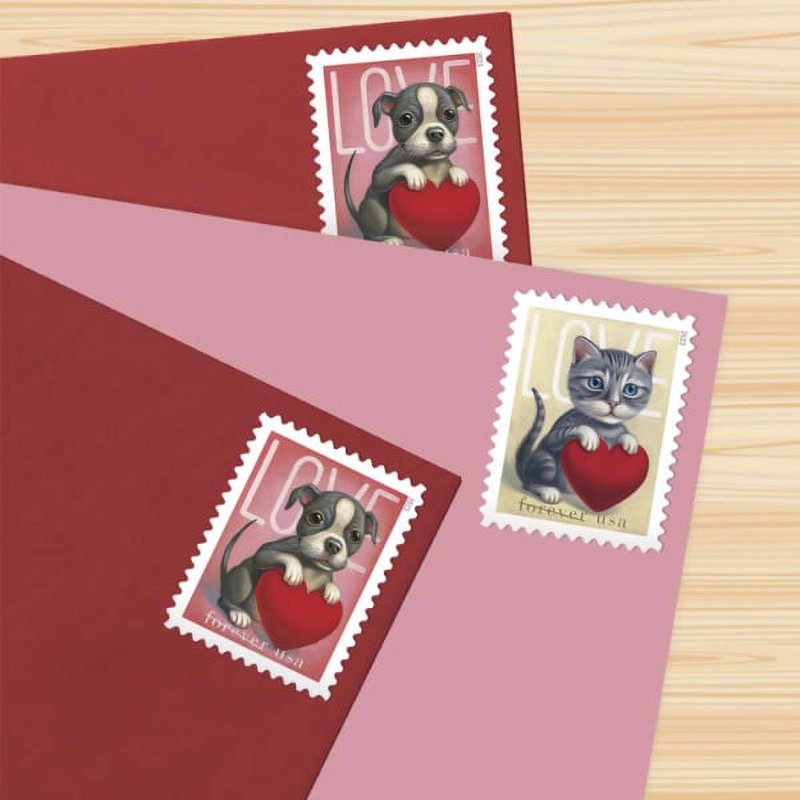 USPS Forever Postage Stamps Love 2023 Sheet of 20 Valentine Pet Wedding Celebration