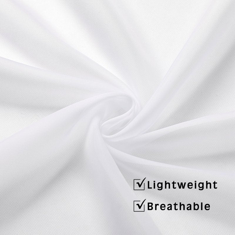 White Sheer Curtain Valance 216 Inches Long - Extra Wide Drapes for Wedding Backdrop & Home Decor