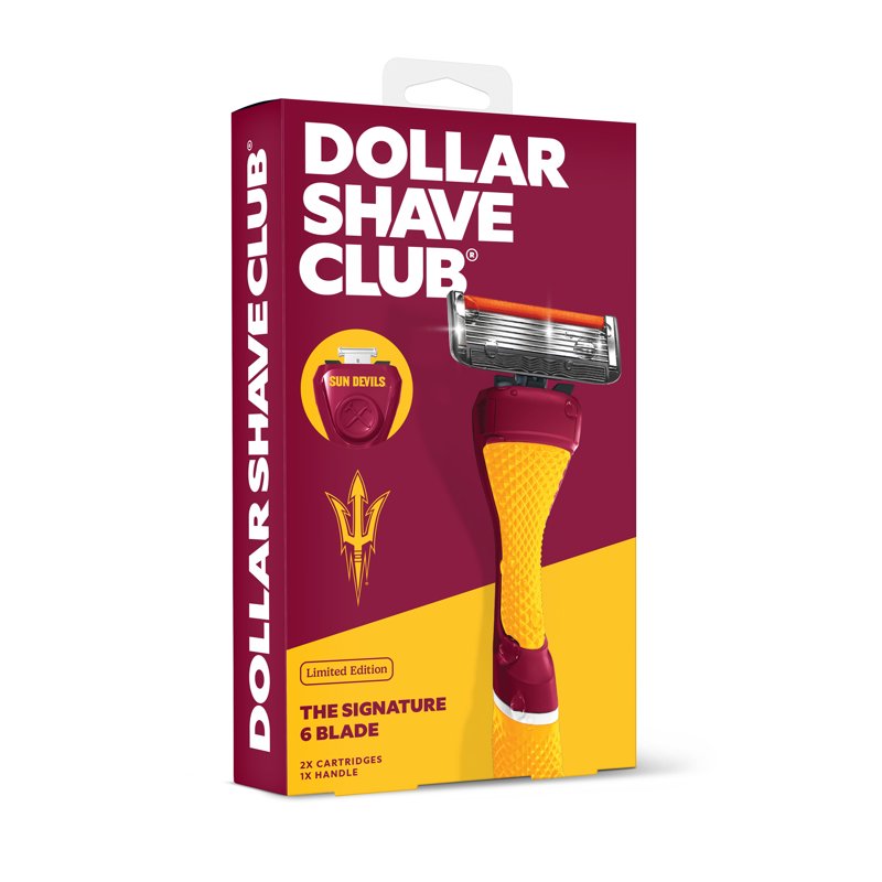6-Blade Razor Starter Set with Diamond Grip Handle - Reusable Shaving Kit