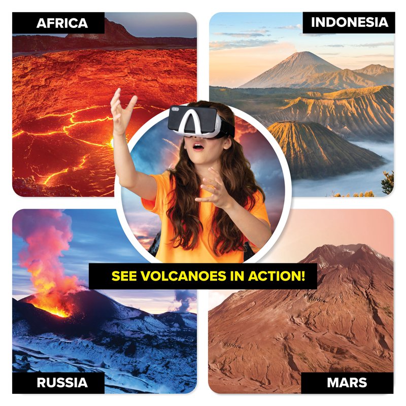 Kids VR Science Kit with Volcano Eruption and Virtual Reality Exploration