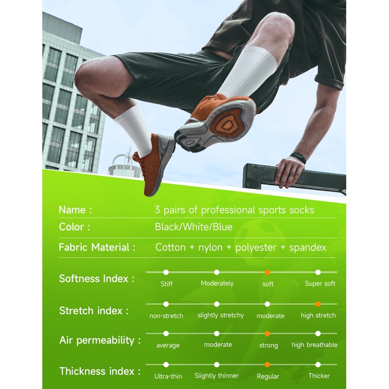 Men's Soccer Grip Socks with Silicone Non-Slip Cushioned Sole - Moisture Wicking, Athletic Fit