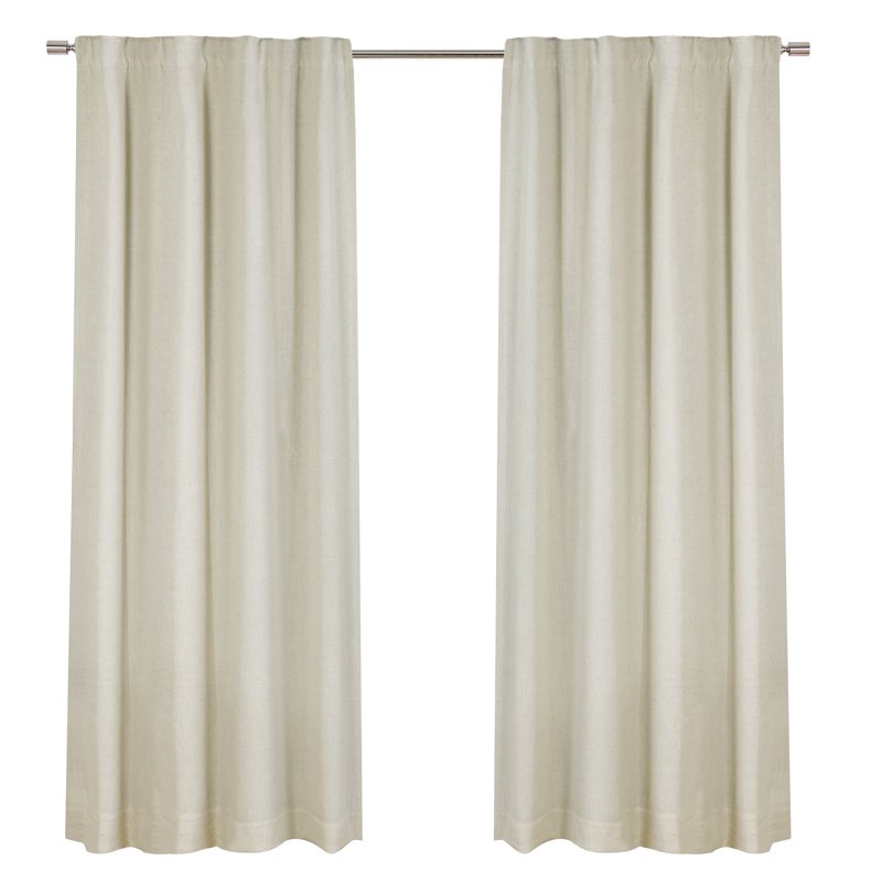 Blackout Linen Blend Curtain Panel - 50x95 Inches, Rod Pocket, Multiple Colors