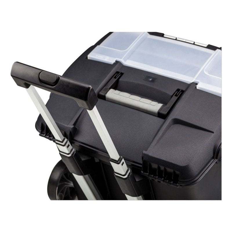 Mobile File Cart on Wheels - Holds Letter-Sized Folders, Black