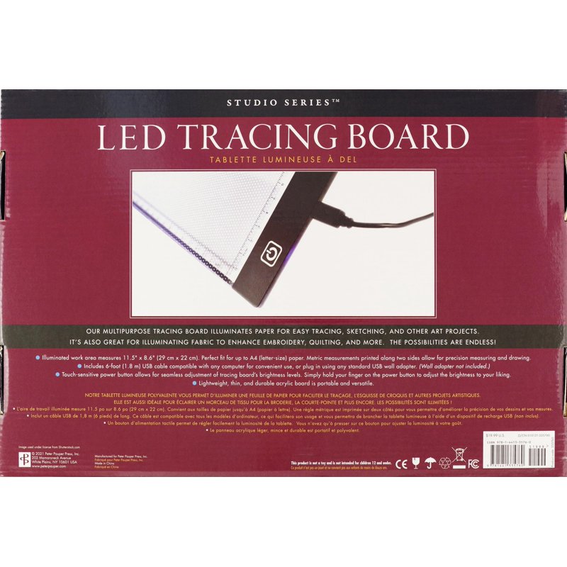 LED Tracing Pad with USB Power - Art & Drawing Light Board, 13.25 x 9.25 Inches