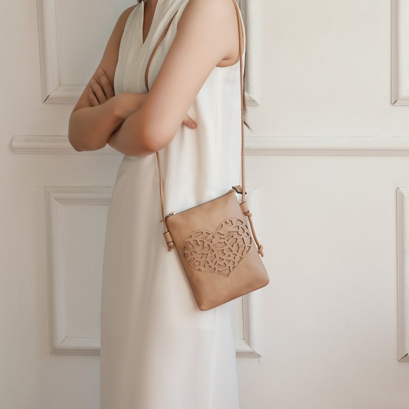 Vegan Leather Crossbody Bag for Women - Elegant Tote with Silver Accents