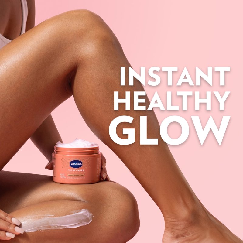 Vaseline Cherry Aura 72HR Moisturizing Body Cream - Dehydrated Skin Nourishment, 8 oz
