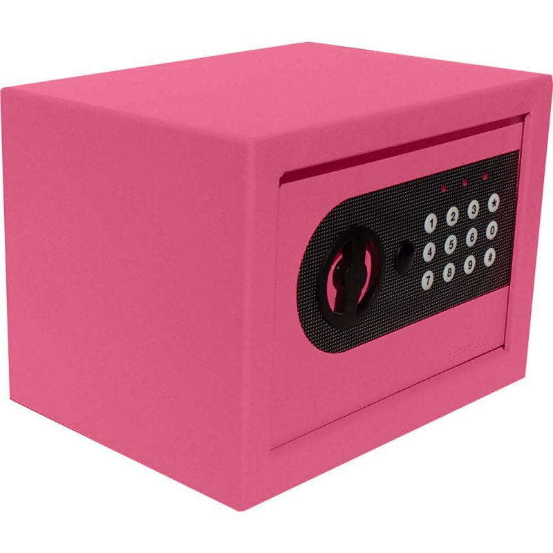Electric Safe with Digital Lock, Steel Pink, 9.1 x 6.75 x 6.75 Inches