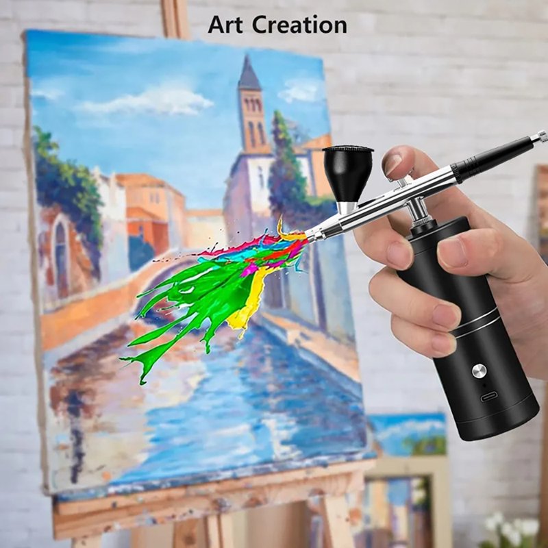 Rechargeable Airbrush Kit with Compressor for Nail Art Painting Tattoos Models