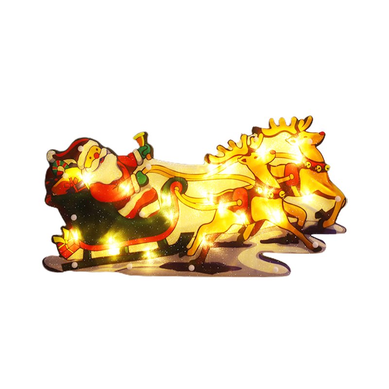 Battery Operated Christmas Window Hanging Lights with Suction Cups - Indoor Holiday Decor