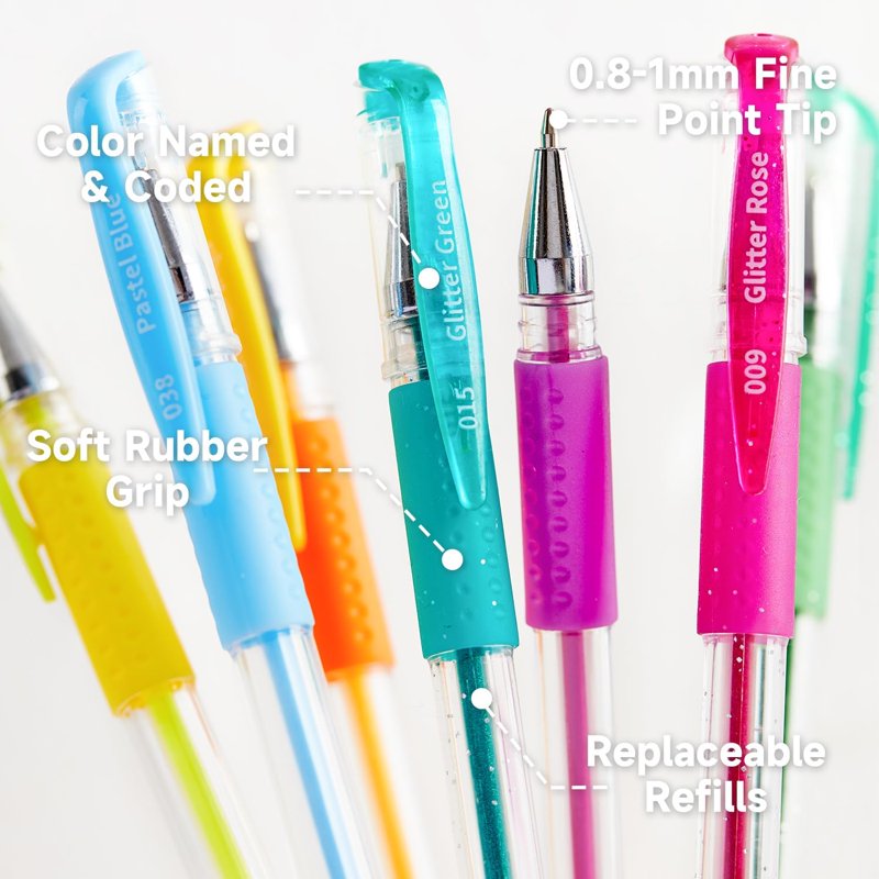 120 Pack Colored Gel Pen Set with 60 Refills - Vibrant Art & Writing Supplies