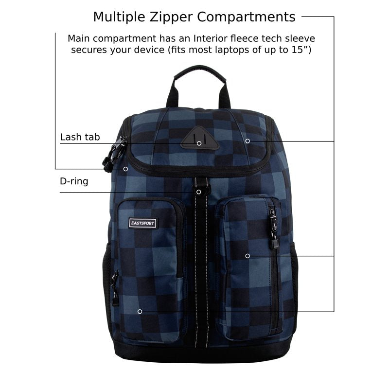Unisex Top Loader Backpack with Multiple Compartments for School and Travel