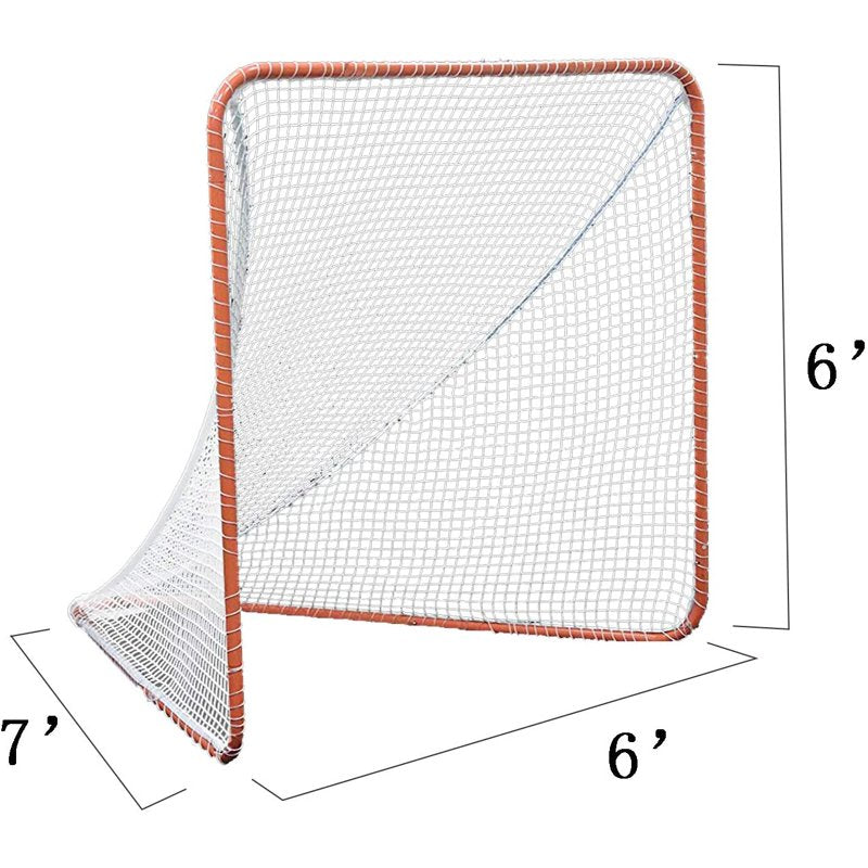 Regulation Lacrosse Goal with Steel Frame - 7x6x6 Feet Portable Practice Net
