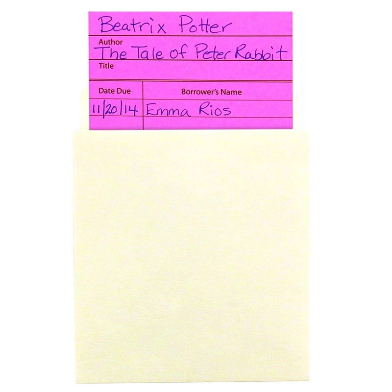 Non-Adhesive Library Pockets 3.5 x 5 Inches Manila Pack of 40