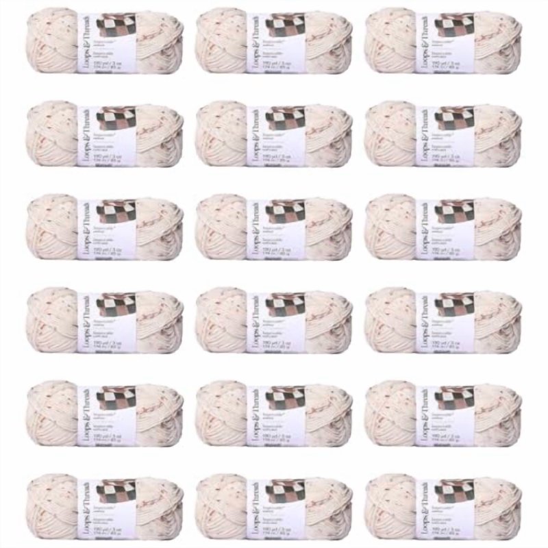 Bulk Tweed Yarn Pack for Knitting Crochet & Weaving - 18 Skeins