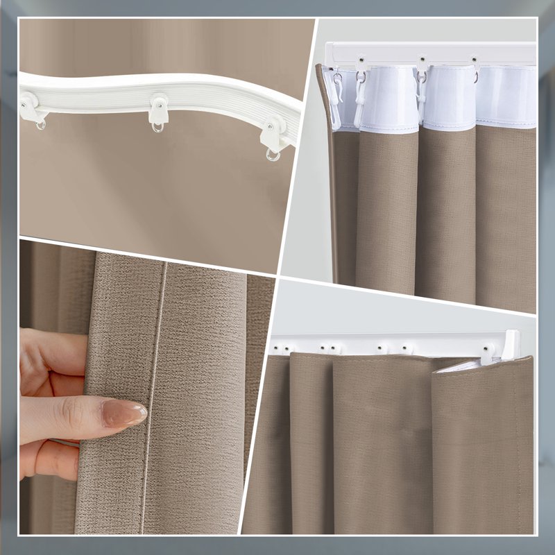 Room Divider Curtains Set with Track - Blackout, Noise Reduction, Insulated Partition for Living Room & Bedroom