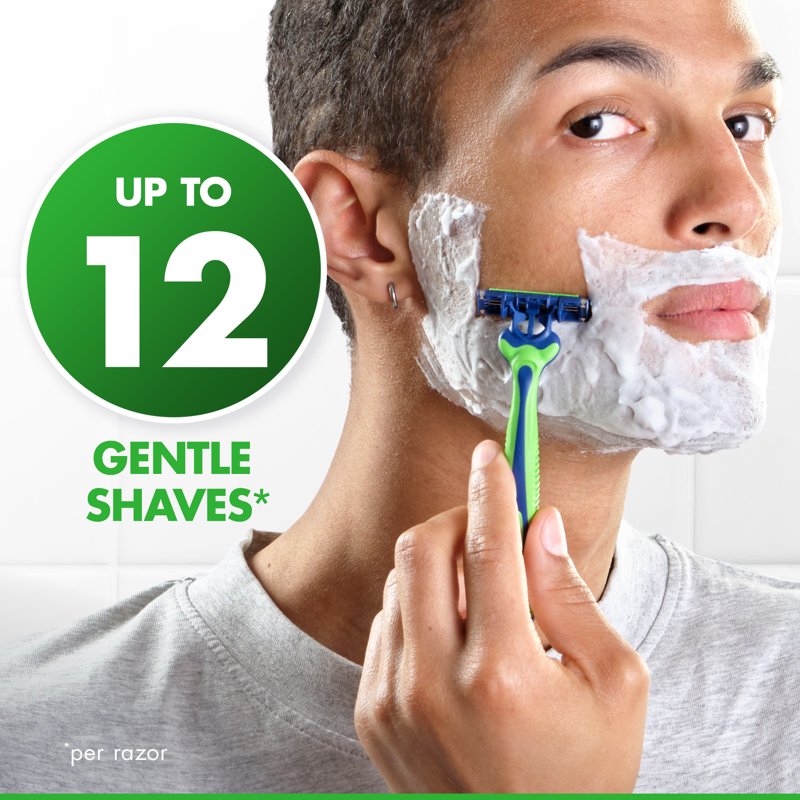 Disposable Men's Razor with 3 Blades, Sensitive Skin, 7 Count