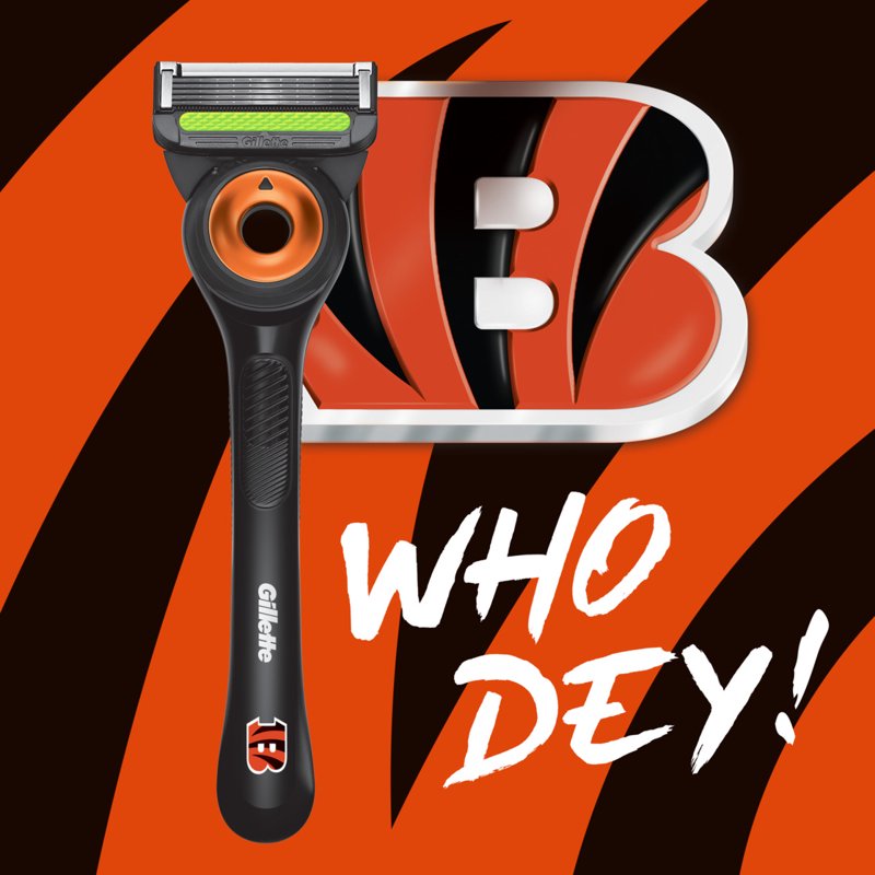 Gillette Razor Bundle with Blade Refills and Magnetic Stand - Bengals Gameday