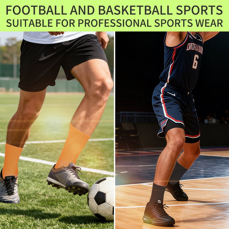 Men's Non Slip Grip Socks for Sports Gym Yoga and Dance - 10 Pairs, Size 9-11