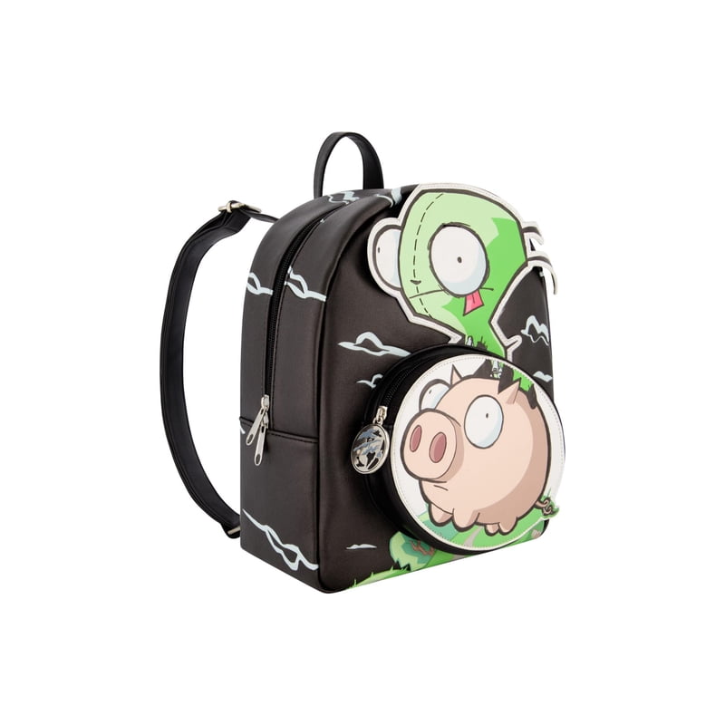 Invader Zim GIR and Pig Mini Backpack - Small Travel Bag for Men & Women