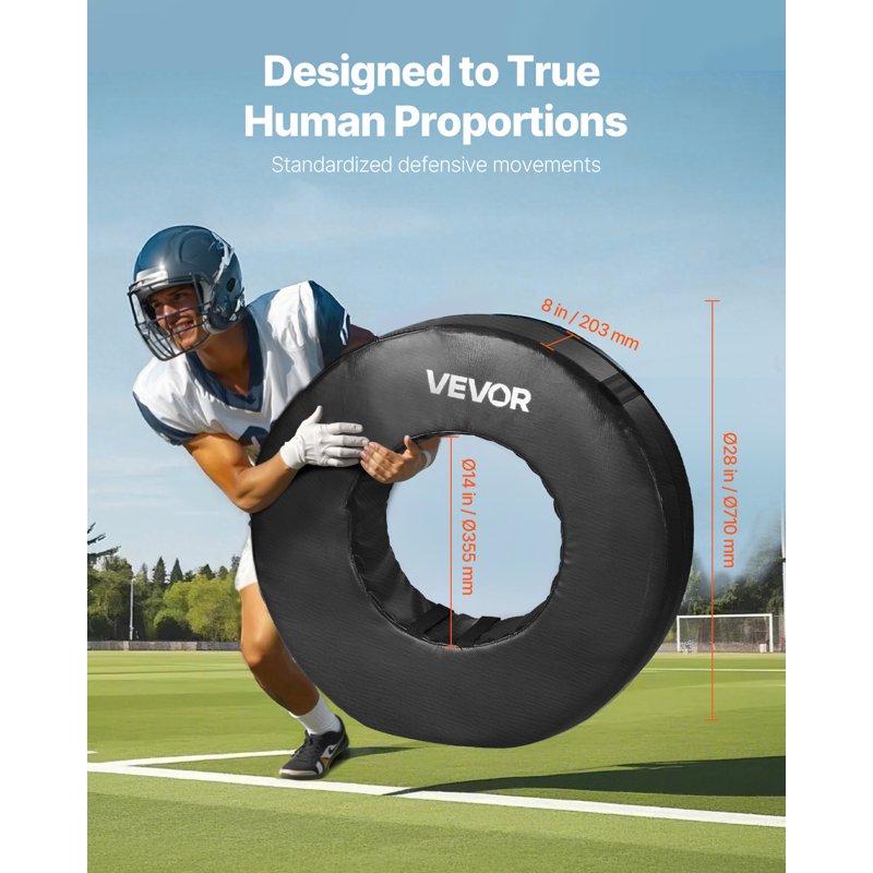 Football Tackle Dummy Ring with Straps Waterproof PVC & High-Density Sponge Training Equipment