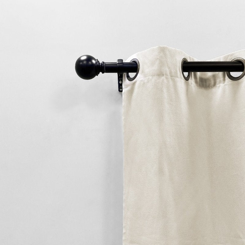 Adjustable 1-Inch Curtain Rod Set - Black, Nickel, White & Bronze Finish