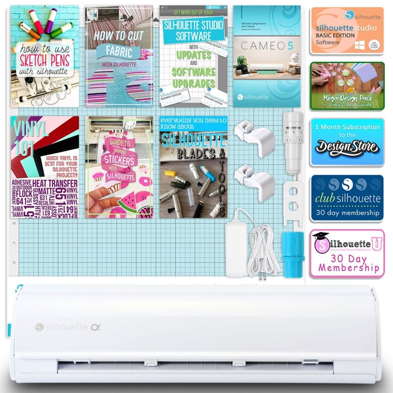 Silhouette Cameo 5 Alpha Vinyl Cutting Machine Bundle with Accessories
