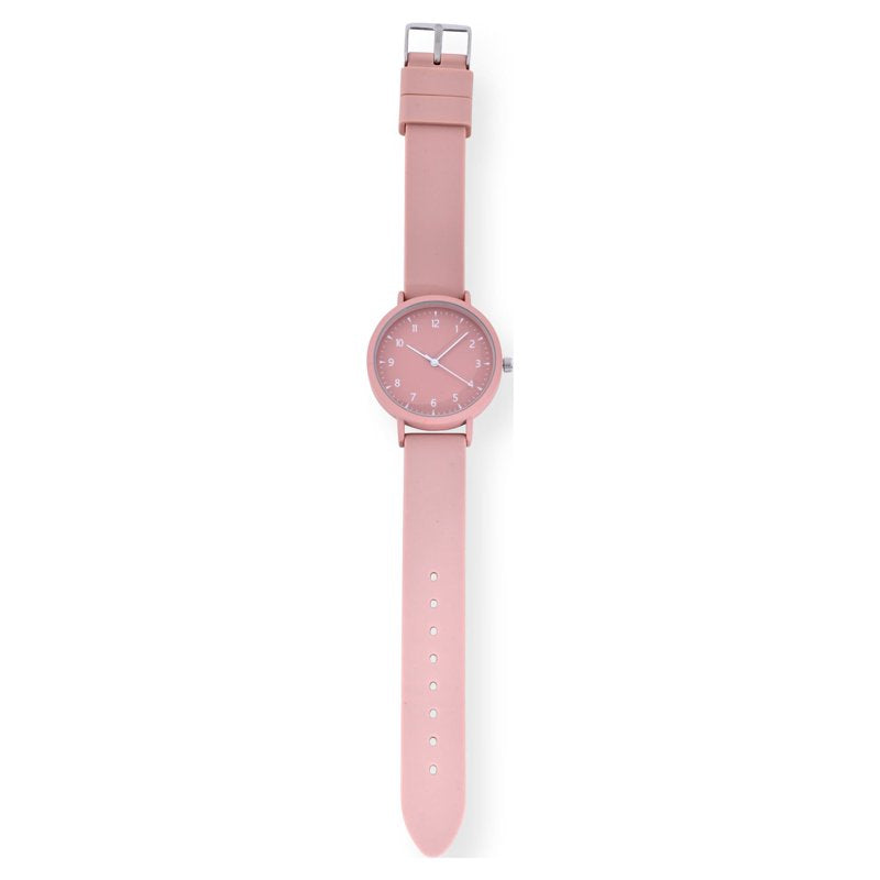 Unisex Pink Silicone Strap Watch - Analog Quartz Timepiece with Water Resistance