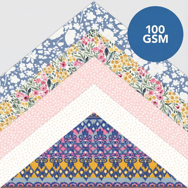 12x12 Scrapbook Paper Pad - 50 Sheets Bohemian Design, 24 lb/110 GSM