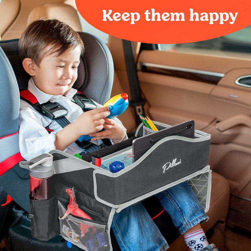 Kids Travel Tray for Car & Airplane - Toddler Lap Desk & Road Trip Essential