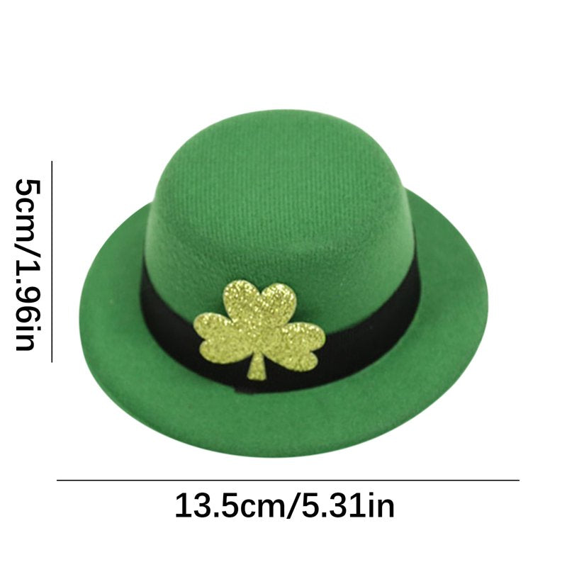 St Patrick's Day Costume Hat Green Shamrock Leprechaun Top Hat Party Accessory
