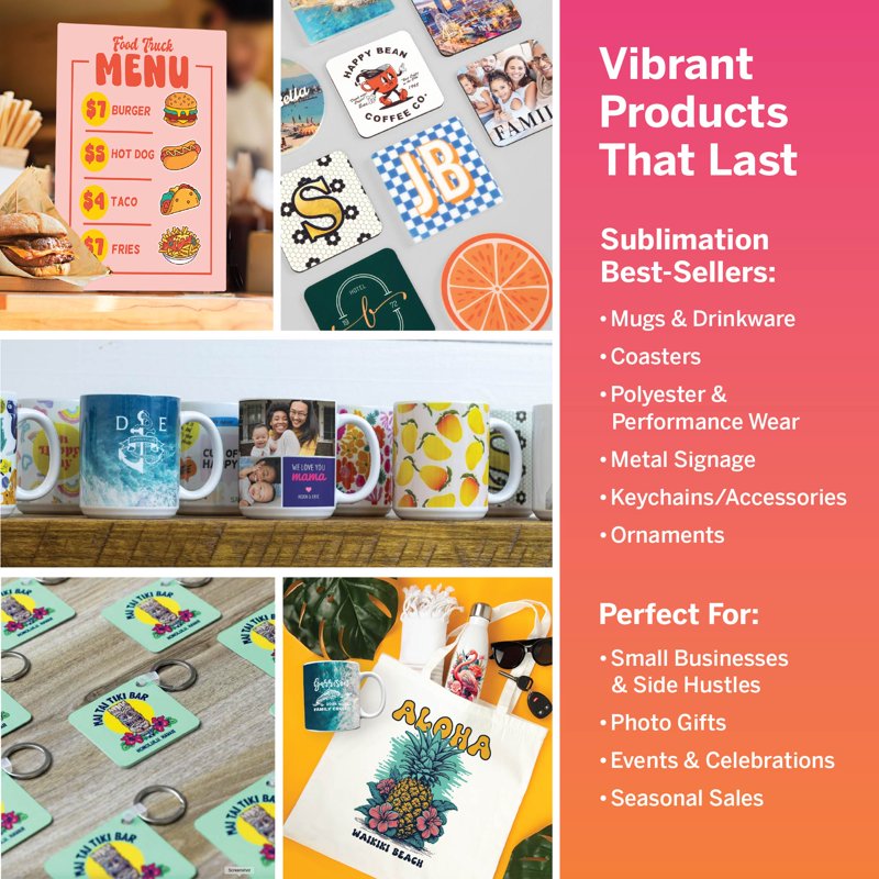 Sublimation Printer Bundle with UHD Ink & Transfer Paper - Wi-Fi Enabled