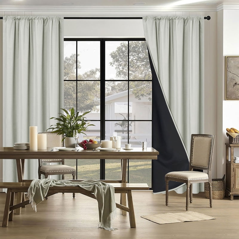 Blackout Curtains for Bedroom - Thermal Insulated, Light & Noise Blocking, Black Liner Backing, Multiple Colors