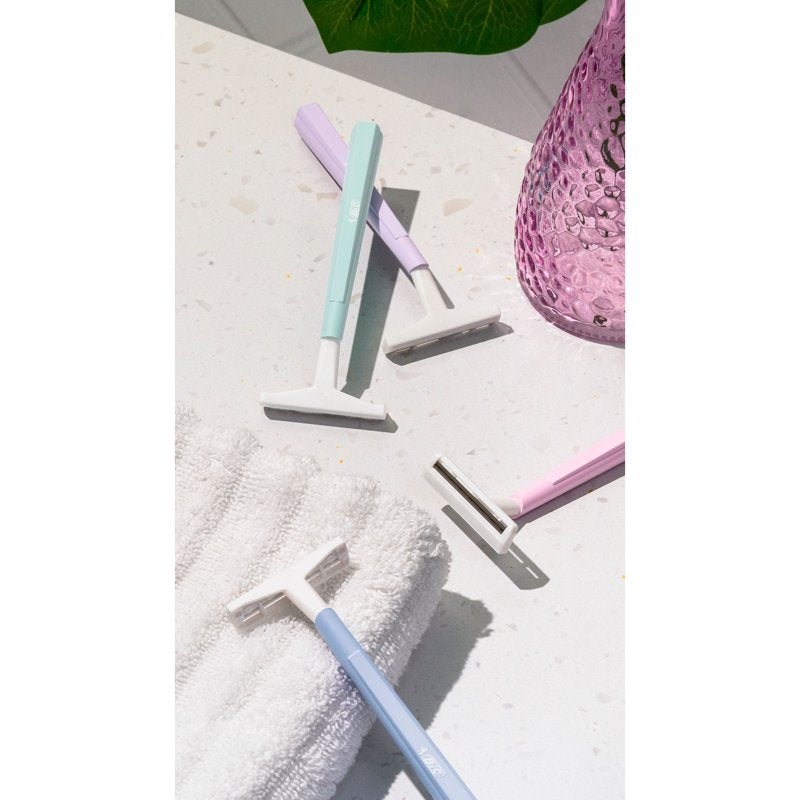 Disposable Women's Razors with 2 Blades, Pastel Handles - Pack of All Variants