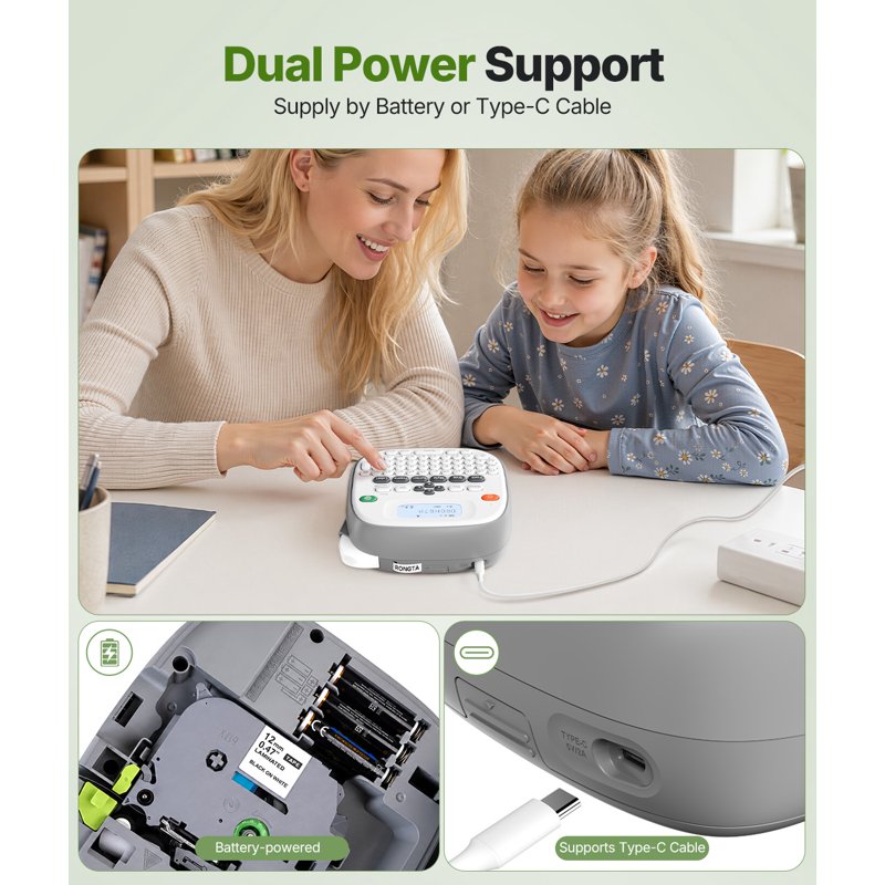 Bluetooth Label Maker with Tape - Thermal Printer for Home & Office Organization