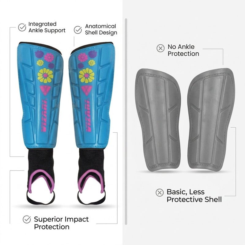 Vizari Blossom Soccer Shin Guards - XXS Blue/Pink – Lightweight Protective Gear