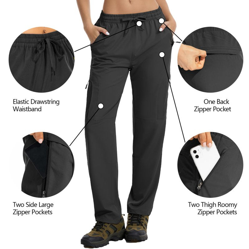 Women's Quick-Dry Cargo Pants with UPF 50 Outdoor Hiking Trousers