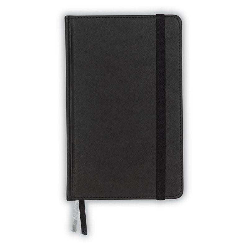 Hardcover Notebook - 5.25x8.25 Inch Professional Journal with PU Leather Cover, 120 Ruled Sheets, Black