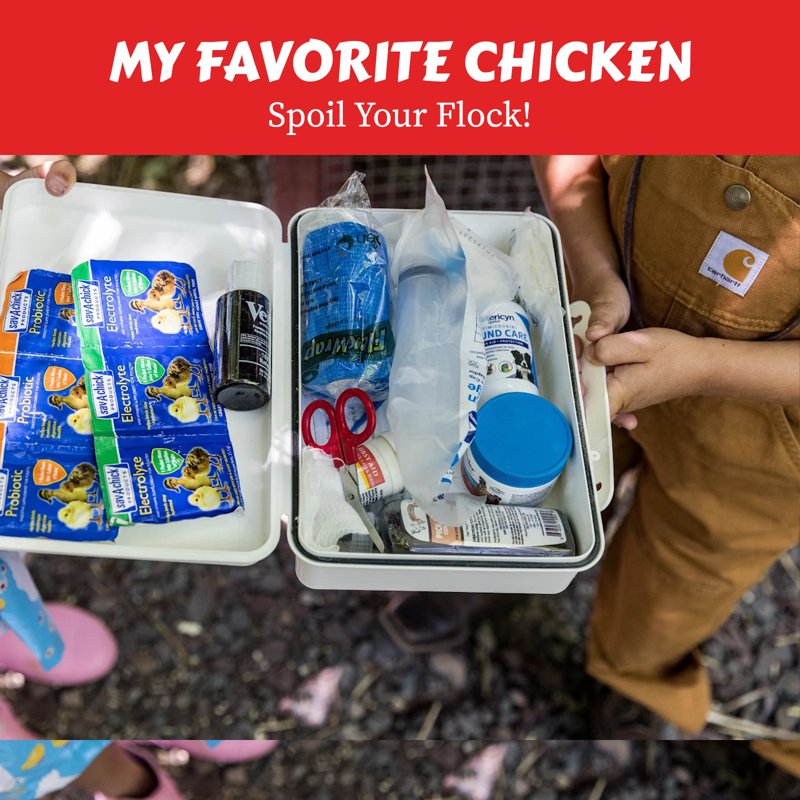 Poultry First Aid Kit for Backyard Chickens with Medical Supplies - Waterproof Case