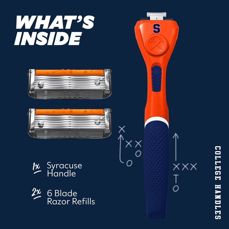 6-Blade Razor Starter Set with Reusable Handle - College Team Colors