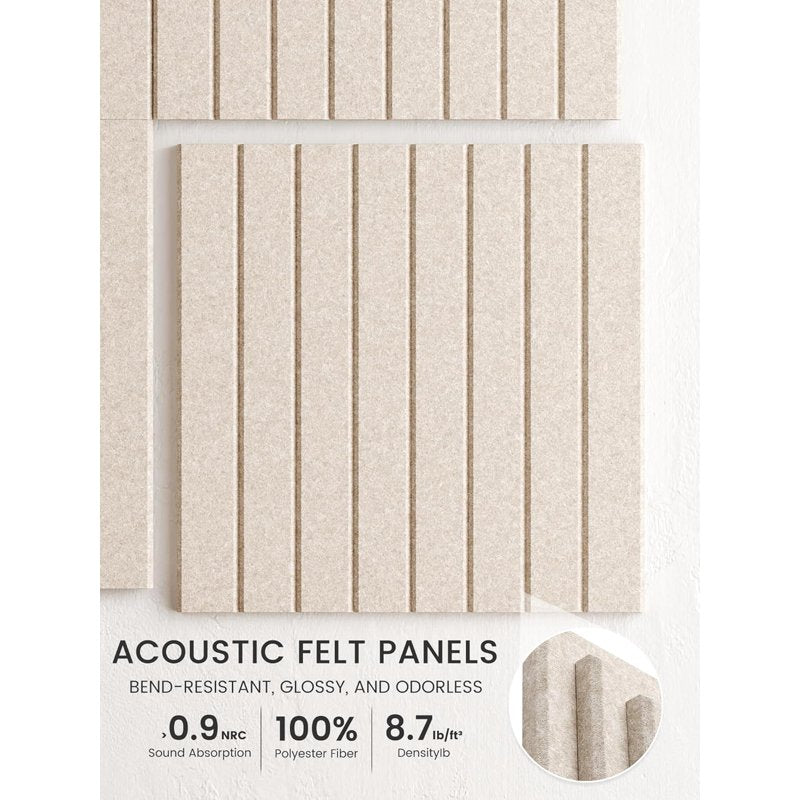 Large Felt Bulletin Board Tiles 48x36 Inches with Pushpins & Adhesive Tabs - Office & Home Decor