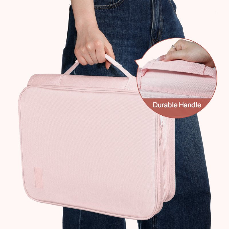 3 Inch Zippered Binder Bag with Handle, 500-Sheet Capacity, Multi-Pocket Organizer