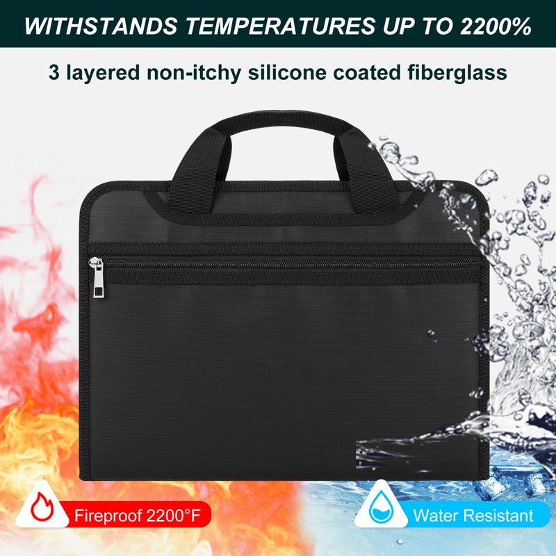 Fireproof Accordion File Organizer with 13 Pockets, Water-Resistant Document Storage Safe