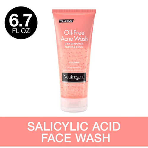 (2 Pack) Neutrogena Pink Grapefruit Face Scrub with Salicylic Acid, Acne & Blackhead Remover, 6.7 fl oz