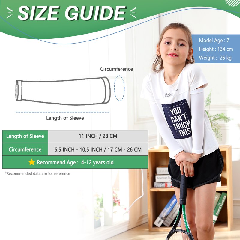 Kids Compression Arm Sleeves 4 Pairs for Sports Sun Protection Youth Boys Girls