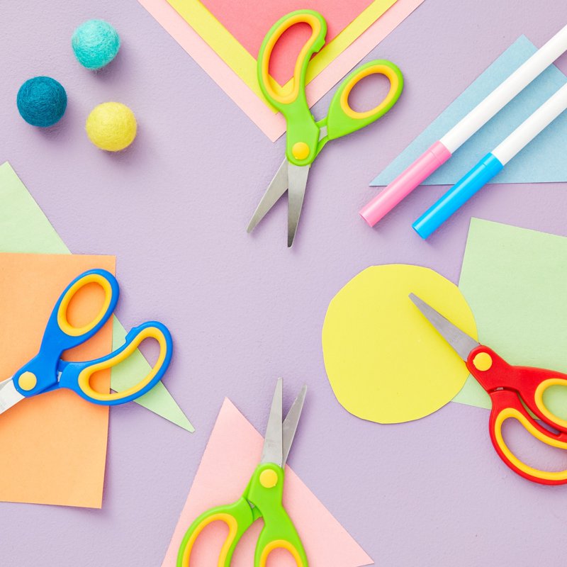 Multicolor 5-Inch Blunt Tip Scissors - 24 Pack, Classroom Craft Safety