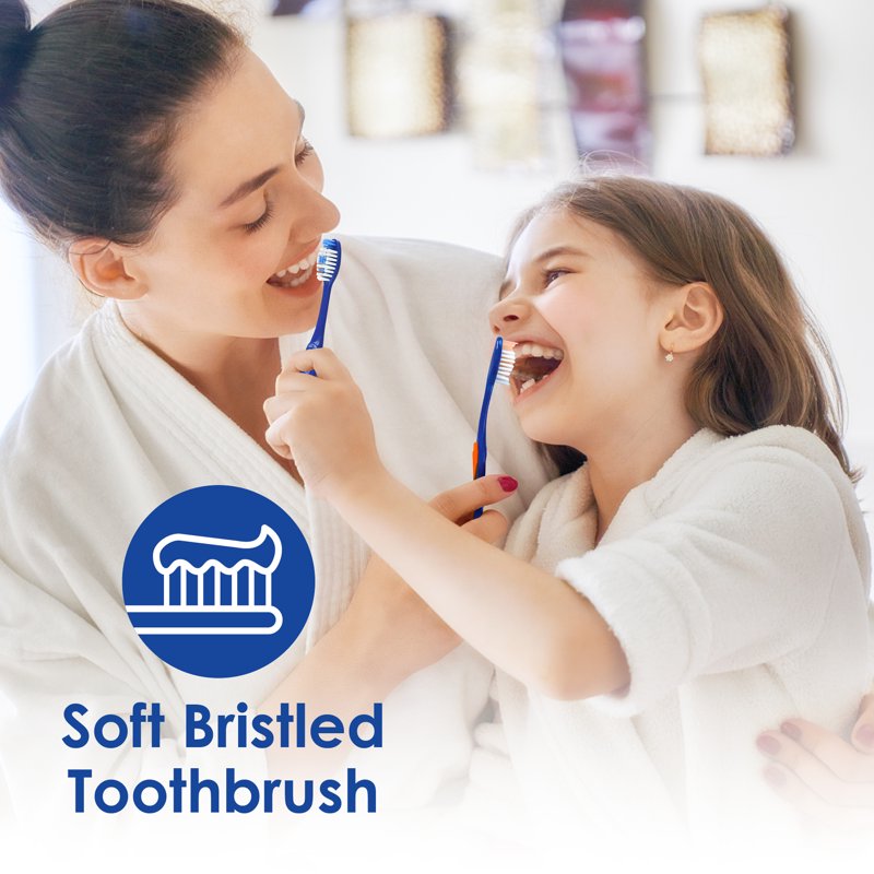 Travel Toothbrush Kit with Soft Bristle Toothbrush, Toothpaste & Cap - TSA Compliant